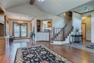Living  Soaring 13-foot cathedral ceilings with ri