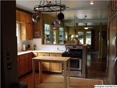 Updated kitchen open to living areas.
