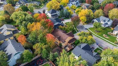 Aerial perspective of suburban area