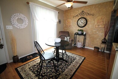 Casual dining area with laminate floors