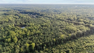 Bird's eye view of a heavily wooded area