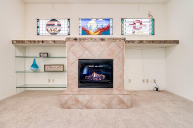 Gas Fireplace - Custom Stained Glass Win