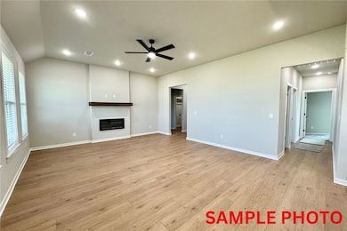 Large living space with fireplace
