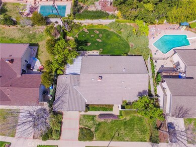 Aerial shot of home and yard.
