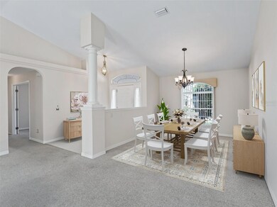 Dining area virtually staged