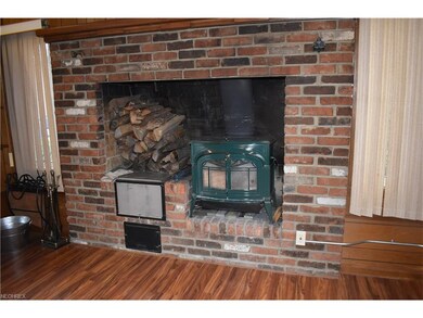 Family Room fireplace withj wood burning stove