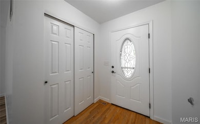 Entrance foyer featuring light wood-type flooring