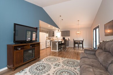 Living room into the dining area