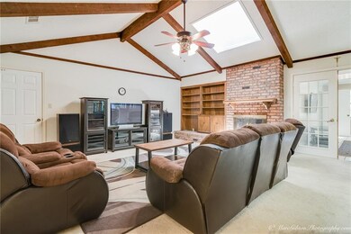 Living room features an expansive cathedral ceilin