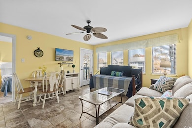 Living room with ceiling fan