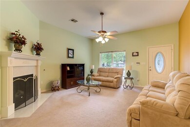 Living room with fireplace