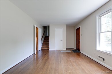 View in front living with hardwood floors, large p