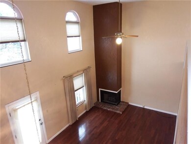 Living room as seen from loft area on second floor