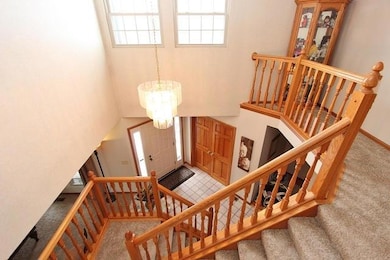 Looking down from the upper hallway
