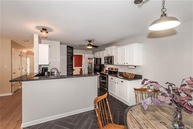 Kitchen offers open sight lines to the great room 