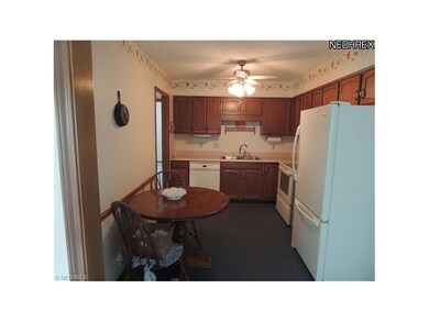 Cozy eat in kitchen. Vinyl floor under carpet
