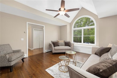 Living room with hardwood floors