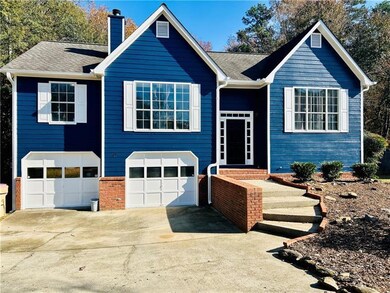 View of front of home with a garage