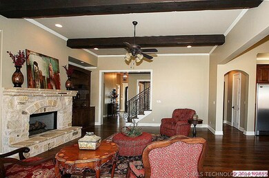 Rustic distressed beams adorn the ceiling of the c