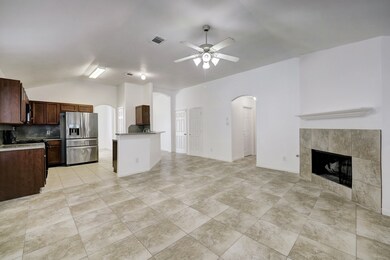 View of the living room that opens up from the kit
