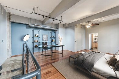The loft area on the second floor is large enough