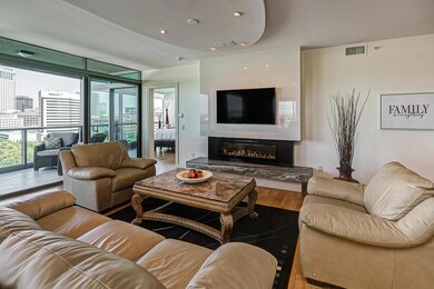 living room with fire