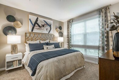 Bedroom with carpet