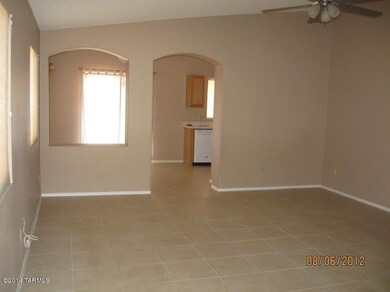 Family room with tile flooring