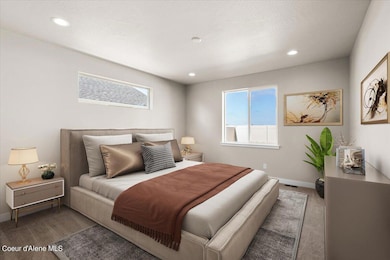Primary bedroom staged