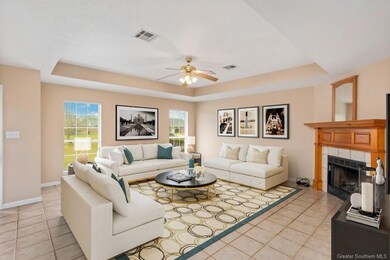 Living room virtually staged