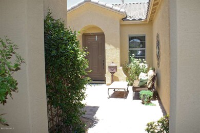 Gated pavered courtyard