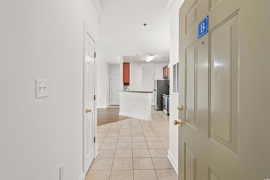 Hall featuring light wood-type flooring and orname