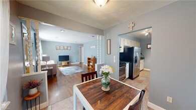 View of tiled dining area