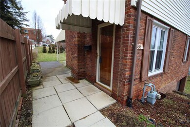 Covered entry with awning at the front door.