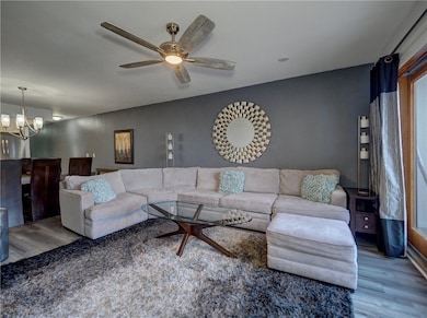 Nice size living room that opens up to the balcony