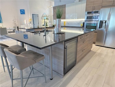 Wine cooler in island
