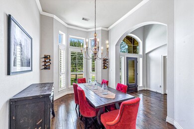View of inviting dining room from kitchen / mud area.