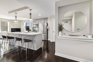 Welcoming entry view, open plan condo space