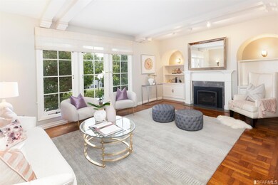 Formal living room with new gas burning fireplace,