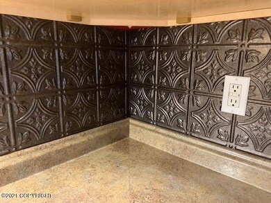 Faux copper backsplash