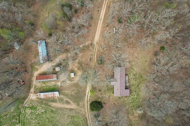 Aerial view of the front end of the property. The