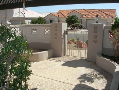 View of courtyard from entry of house