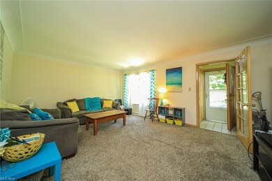 Large living room with newer carpet