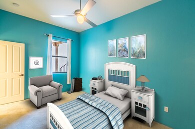 down stairs bedroom virtually staged