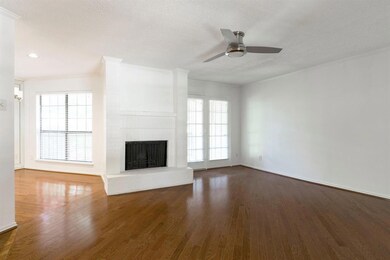 The fireplace is the focal point as you enter.
