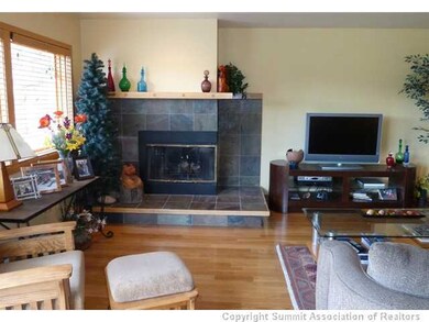 Living Room. Pretty slate gas fireplace