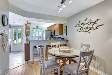 Dining area featuring light wood-style flooring