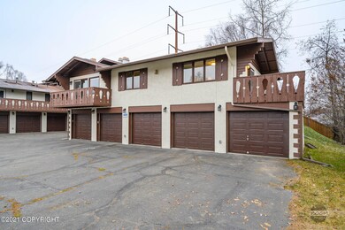 two garages on left