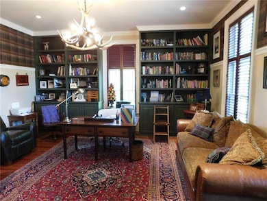 Wonderful library with built-in bookcases.