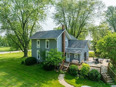 Side aerial view of house
